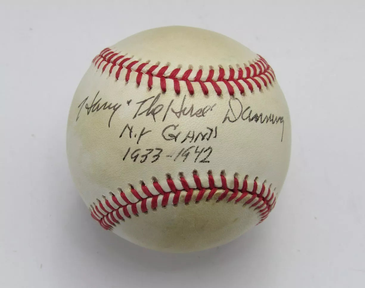 Harry Danning Signed/Inscribed ONL Baseball New York Giants PSA/DNA