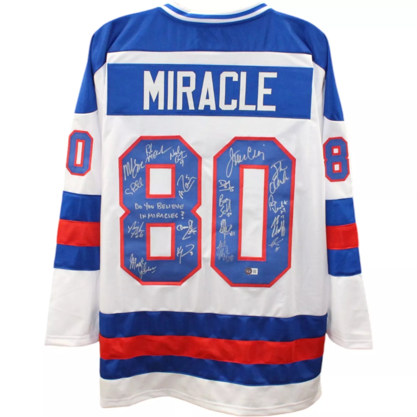 1980 USA Olympic Hockey Team Signed Miracle On Ice Hockey Jersey Beckett