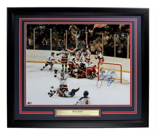 Jim Craig Auto/Insc USA Hockey 1980 Miracle on Ice 16x20 Photo Framed AI