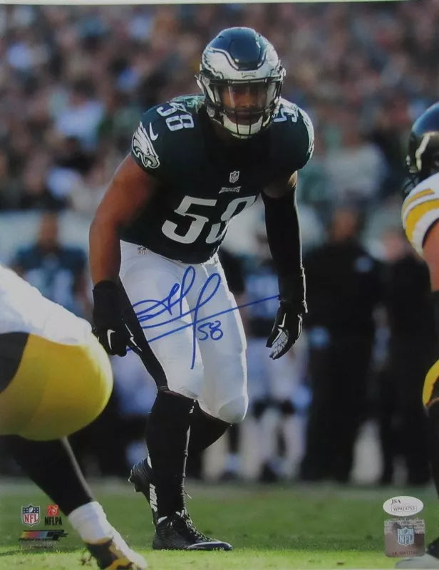 Jordan Hicks Philadelphia Eagles Signed 11x14 Color Photo JSA