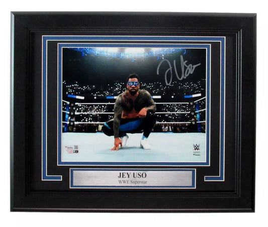 Jey Uso Signed/Autographed 8x10 Photo WWE Superstar Framed Fanatics