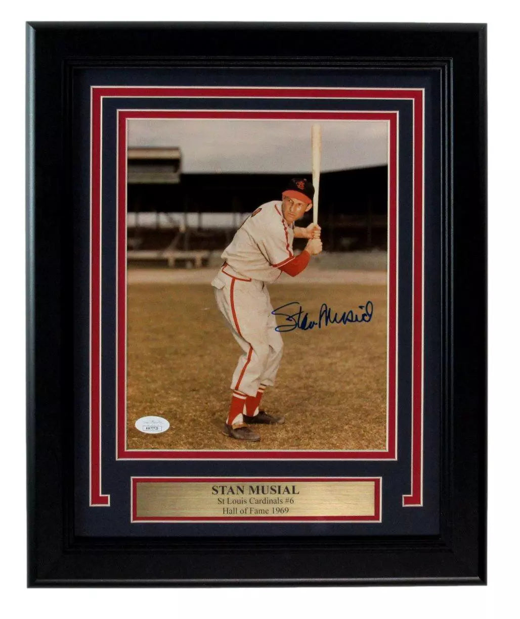 Stan Musial HOF Signed/Auto 8x10 Photo St. Louis Cardinals Framed JSA