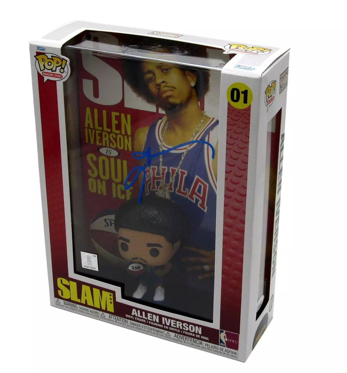 Allen Iverson HOF Autographed Funko POP! SLAM FUNKO #01 76ers JSA