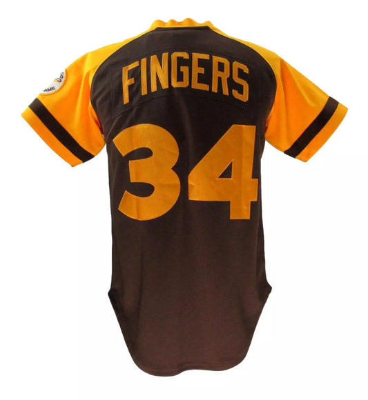 Rollie Fingers HOF Signed/Inscr Mitchell & Ness Baseball Jersey PSA/DNA