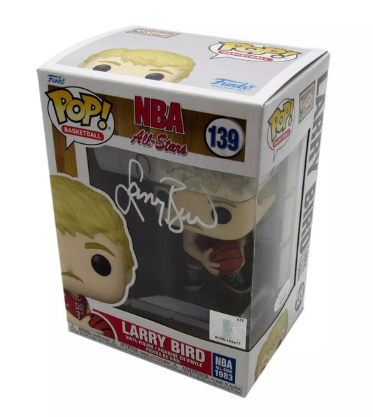 Larry Bird HOF Autographed Funko Pop! #139 Figurine Boston Celtics JSA