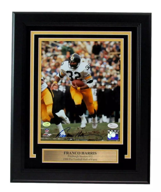 Franco Harris HOF Signed/Auto 8x10 Photo Framed Pittsburgh Steelers JSA