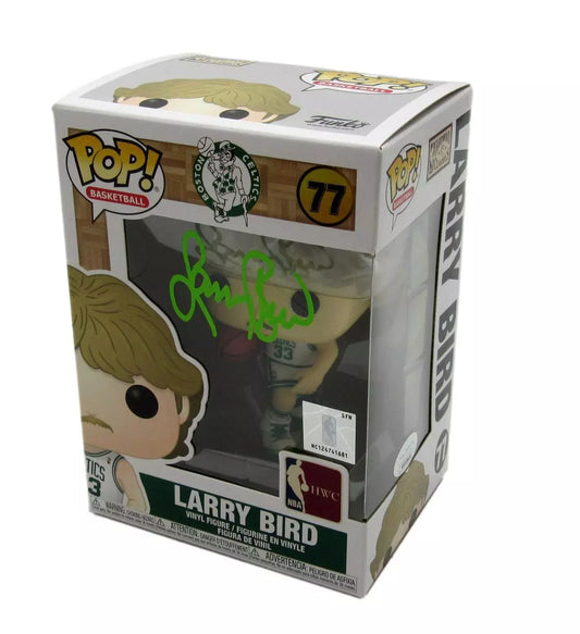 Larry Bird HOF Autographed Funko Pop! #77 Figurine Boston Celtics JSA