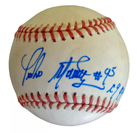 Pedro Martinez HOF Autographed/Inscribed OML Baseball Boston Red Sox JSA COA