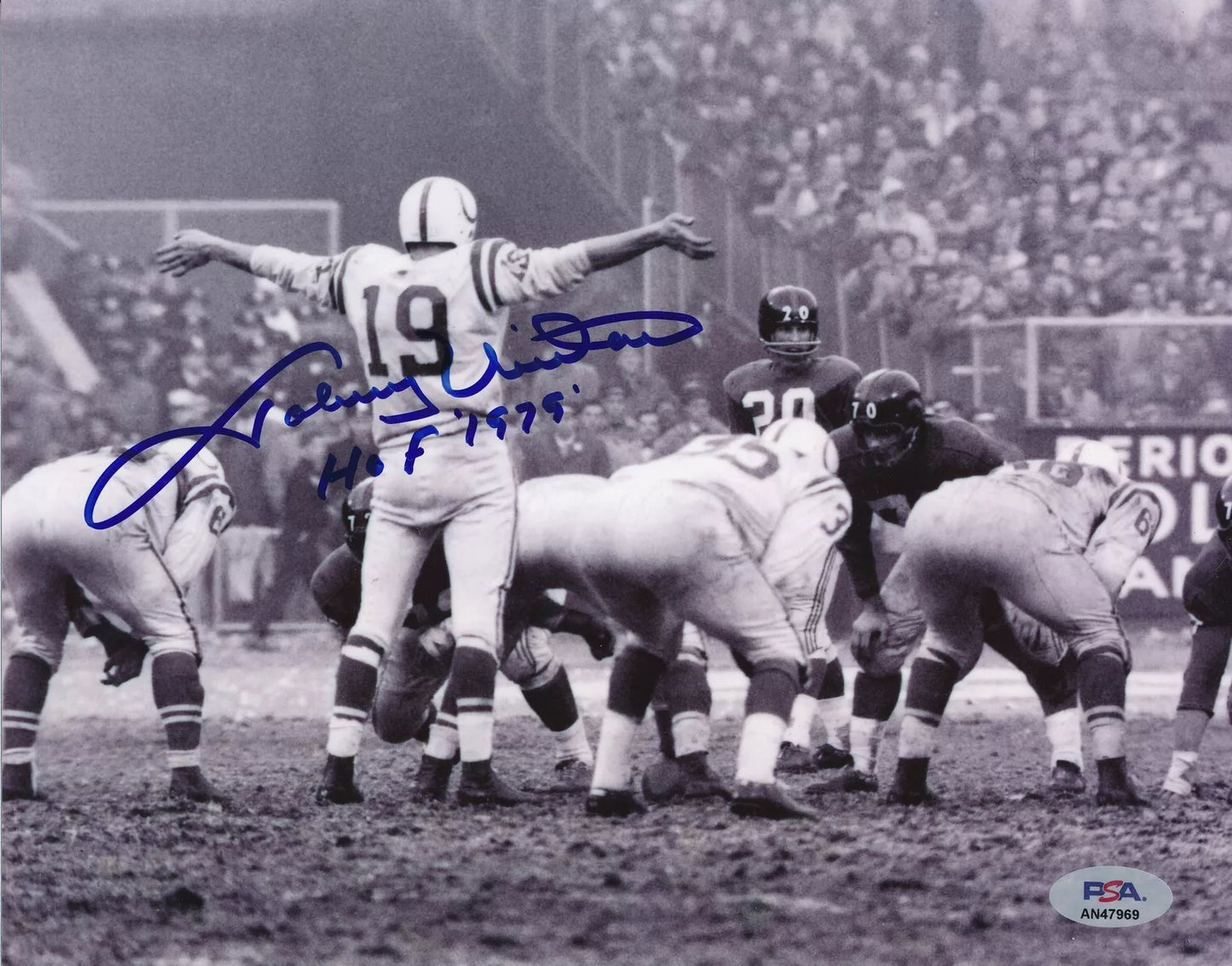 Johnny Unitas HOF Signed/Inscribed 8x10 B/W Photo Baltimore Colts PSA/DNA