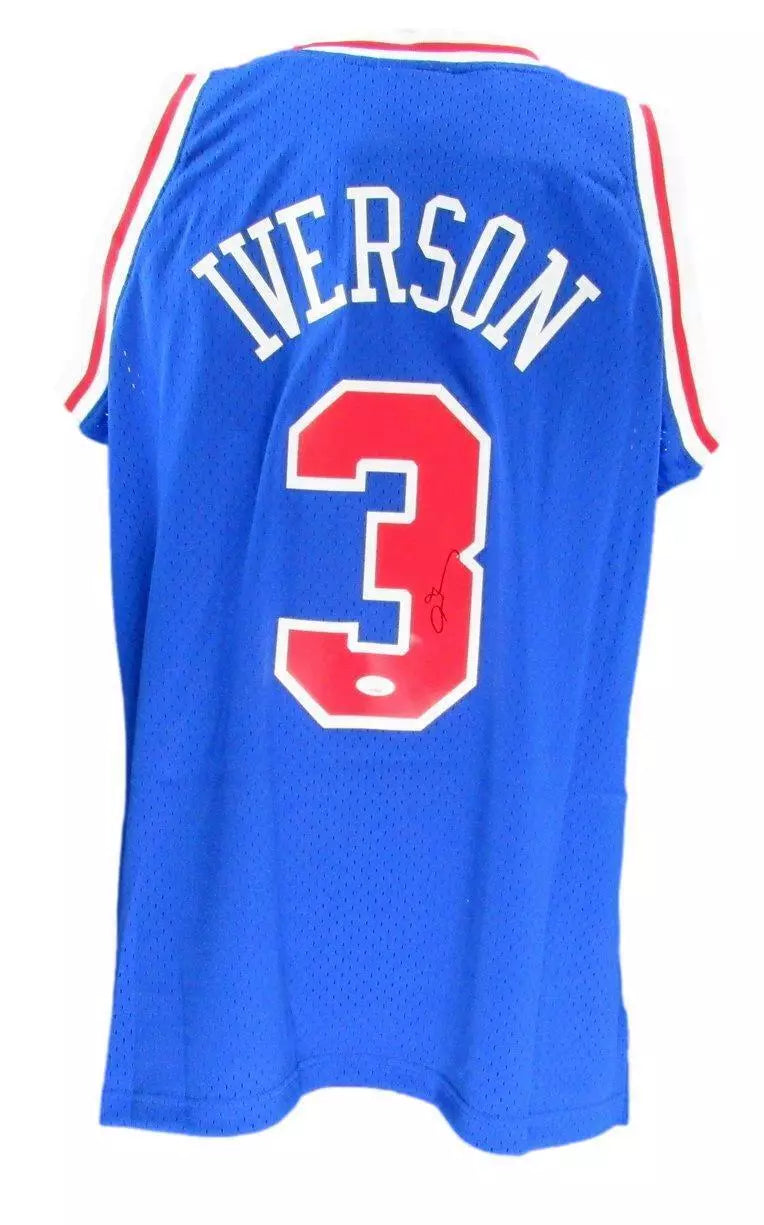 Allen Iverson HOF Autographed Royal Mitchell & Ness Jersey 76ers JSA