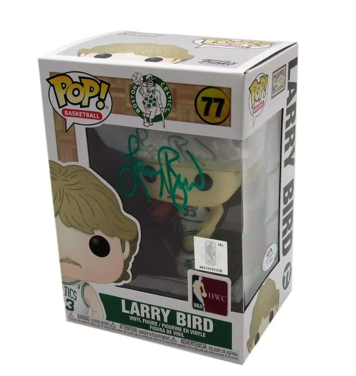 Larry Bird HOF Autographed Funko Pop! Figurine #77 Celtics PSA/DNA