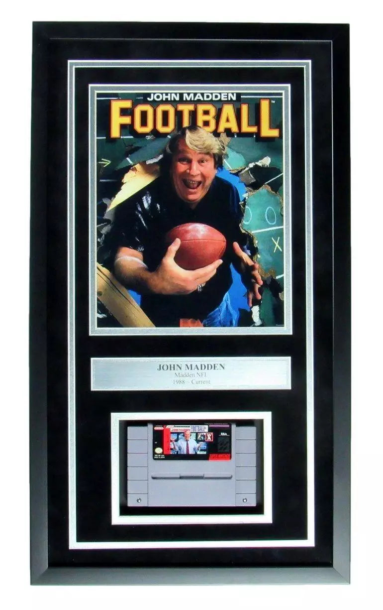 John Madden Oakland Raiders 8x10 Photo with Nintendo Game Framed