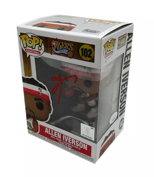 Allen Iverson HOF Autographed Funko Pop Figurine #102 Philadelphia 76ers JSA