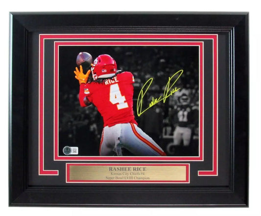 Rashee Rice Signed 8x10 Photo Kansas City Chiefs Framed Beckett