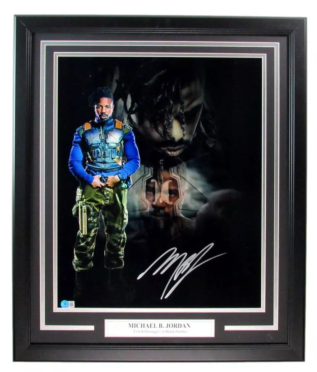 Michael B. Jordan Signed 16x20 Photo "Black Panther" Framed Beckett