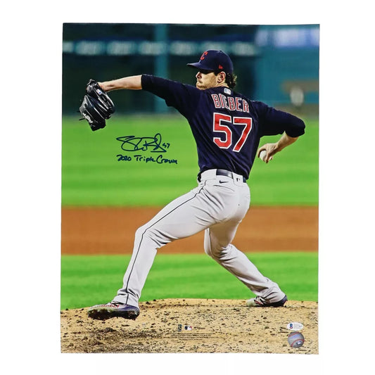 Shane Bieber Autographed Cleveland 16x20 Photo Beckett