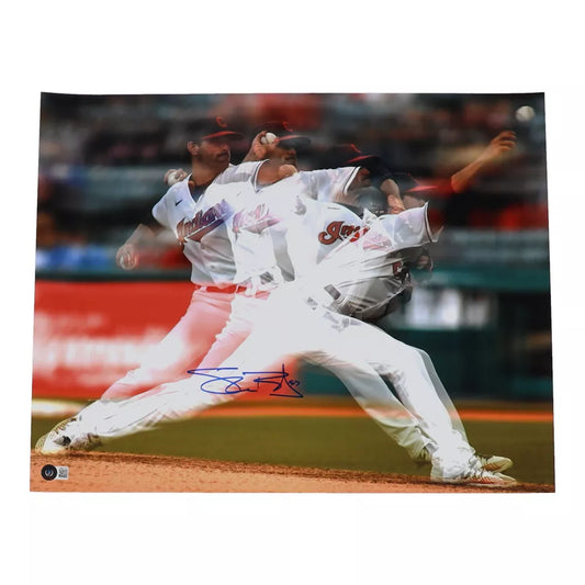 Shane Bieber Cleveland Indians Autographed/Inscribed 16x20 Photo Beckett