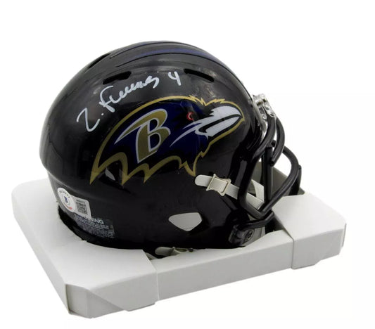 Zay Flowers Autographed Speed Mini Helmet Ravens Beckett COA