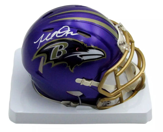 Terrell Suggs Autographed Mini Ravens Flash Football Helmet Beckett COA