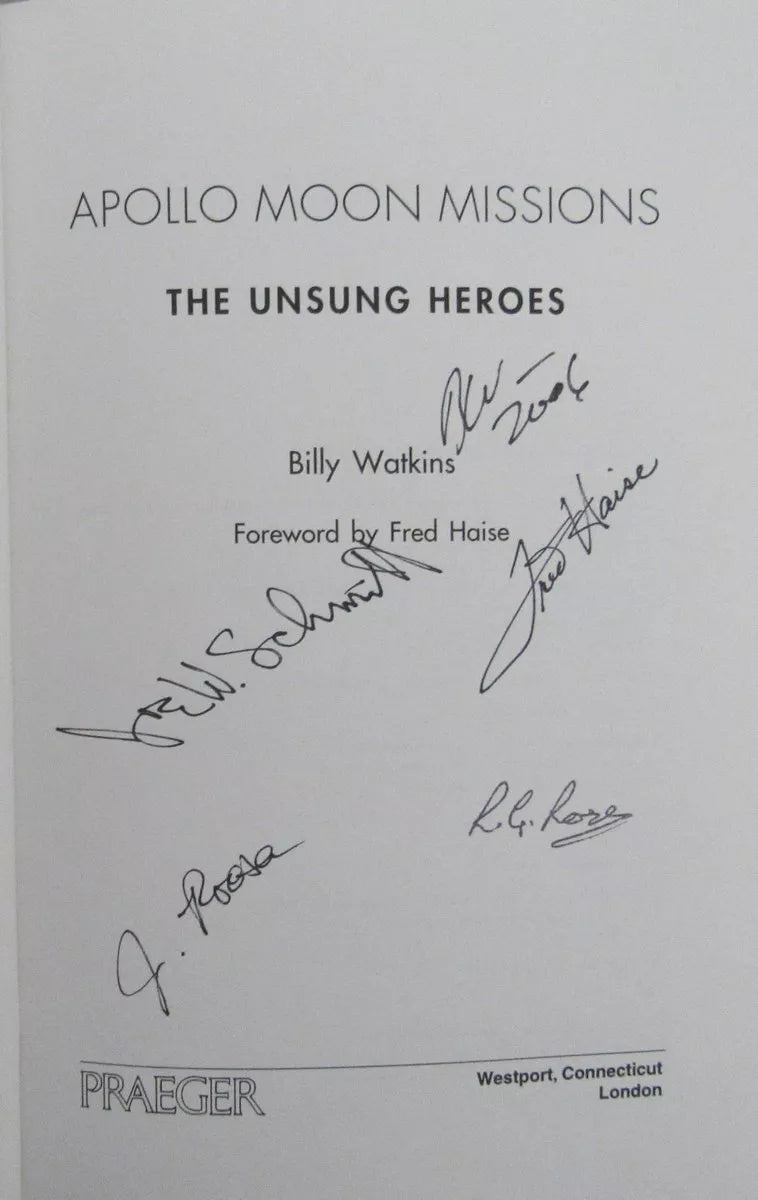 "Apollo Moon Missions" Book Multi-Signed by (4)