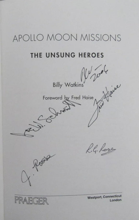 "Apollo Moon Missions" Book Multi-Signed by (4)