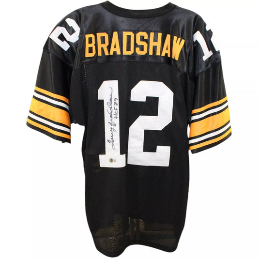 Terry Bradshaw Autographed/Signed Pro Style Black XL Jersey Beckett