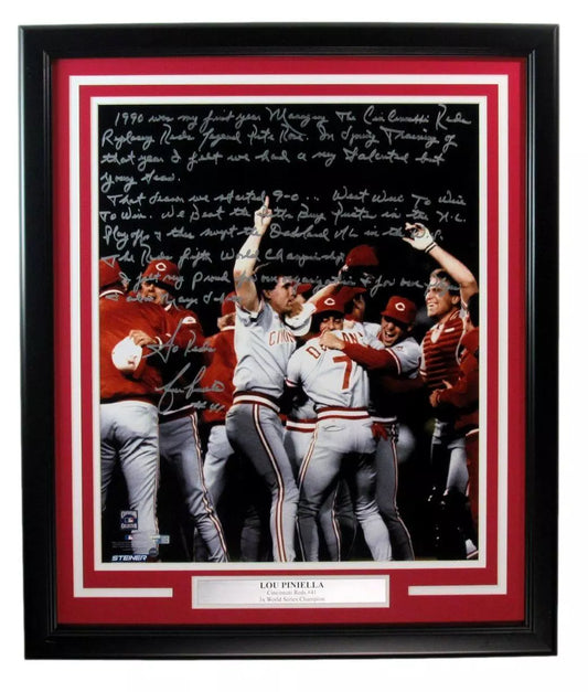 Lou Piniella Autographed/Hand Inscribed 16x20 Photo Reds Framed Fanatics