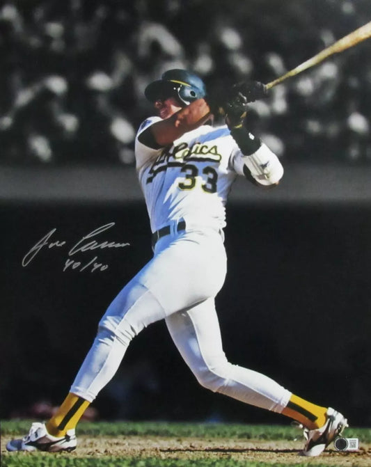 Jose Canseco Signed/Inscribed 16x20 Photo Oakland A's Beckett Witness