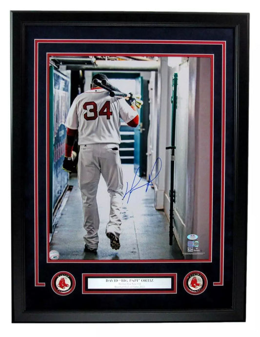 David Ortiz HOF Autographed 16x20 Photo Boston Red Sox Framed PSA/DNA