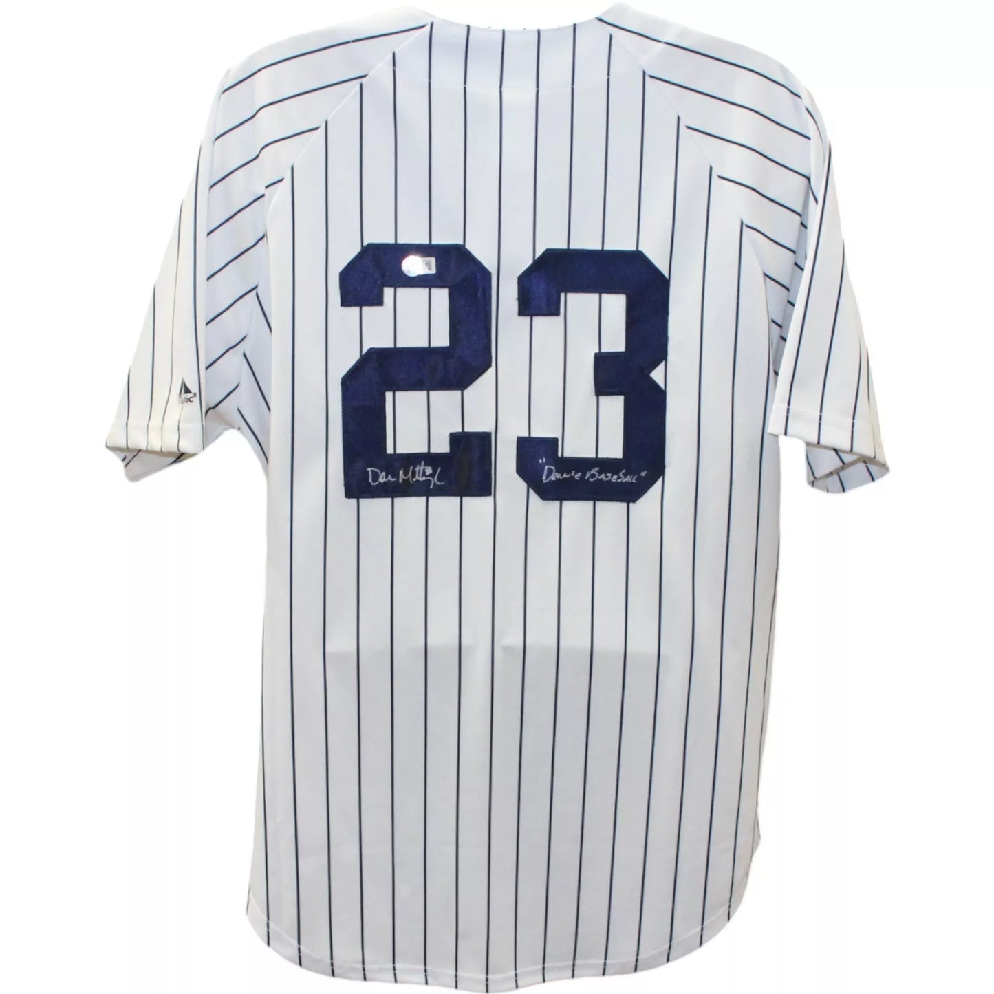 Don Mattingly Signed New York Yankees White Majestic L Jersey Insc BAS