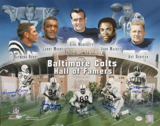 Baltimore Colts Hall of Famers Signed/Autographed 16x20 Photo PSA/DNA