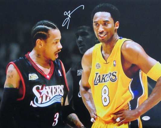 Allen Iverson HOF 76ers Signed/Autographed 16x20 Photo w/ Kobe PSA/DNA