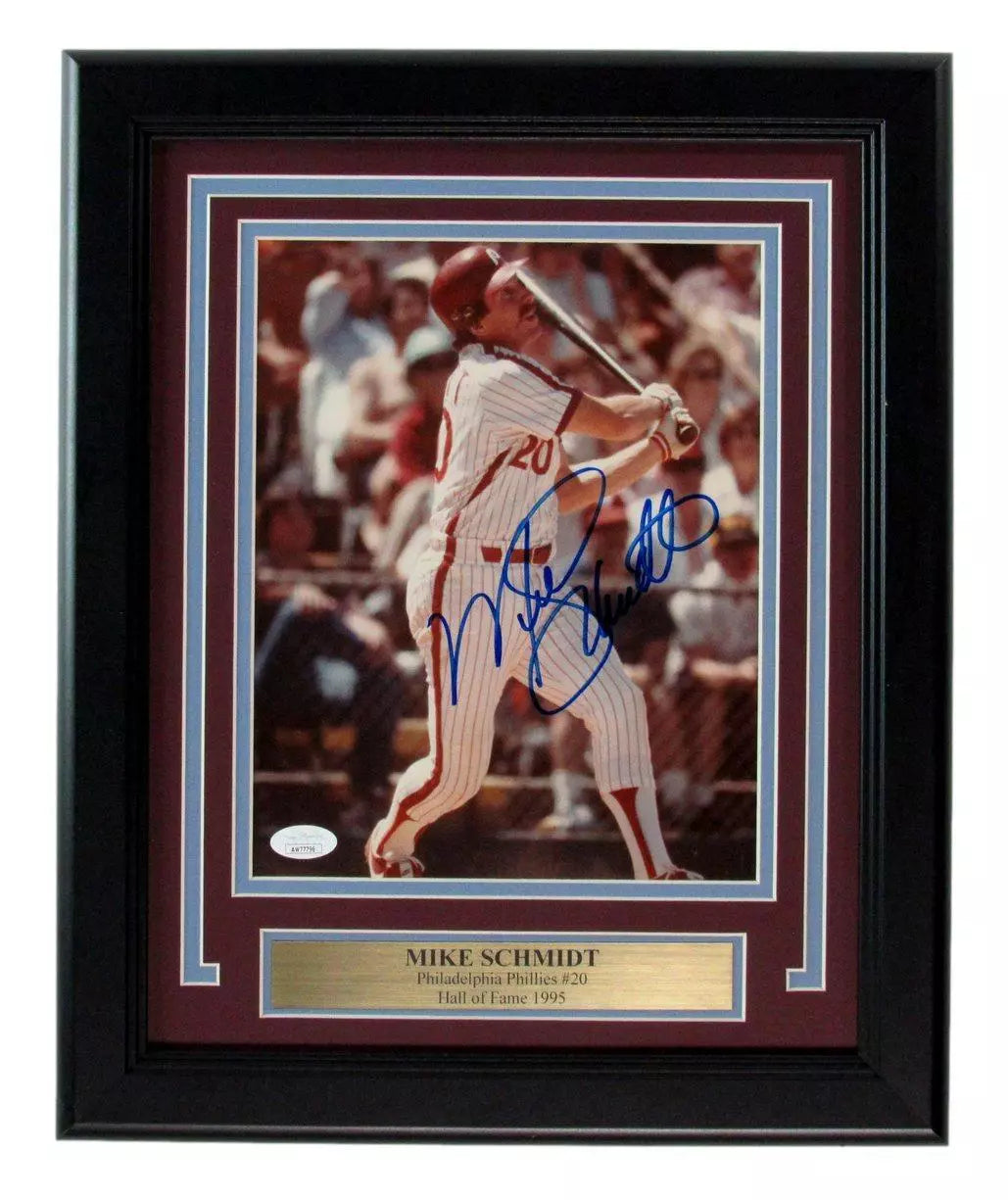 Mike Schmidt HOF Signed/Auto 8x10 Photo Philadelphia Phillies Framed JSA