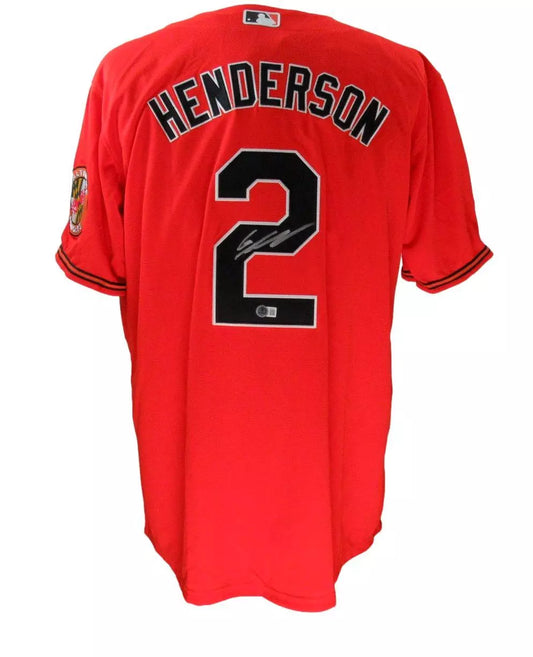 Gunnar Henderson Baltimore Orioles Signed Nike XL Orange Jersey Beckett