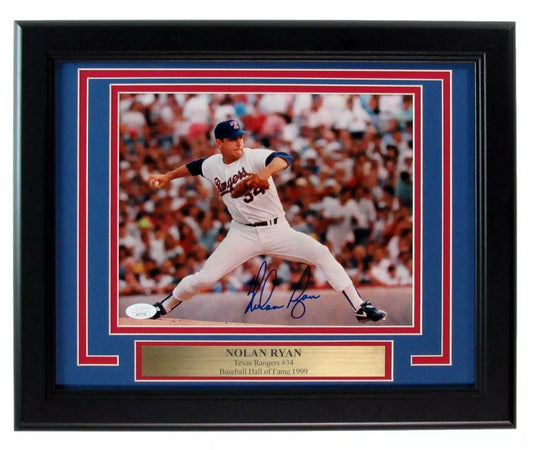 Nolan Ryan HOF Signed/Autographed 8x10 Photo Texas Rangers Framed JSA