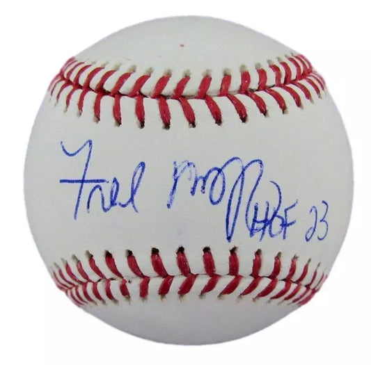 Fred McGriff HOF Autographed/Inscribed OML Baseball Braves Beckett COA