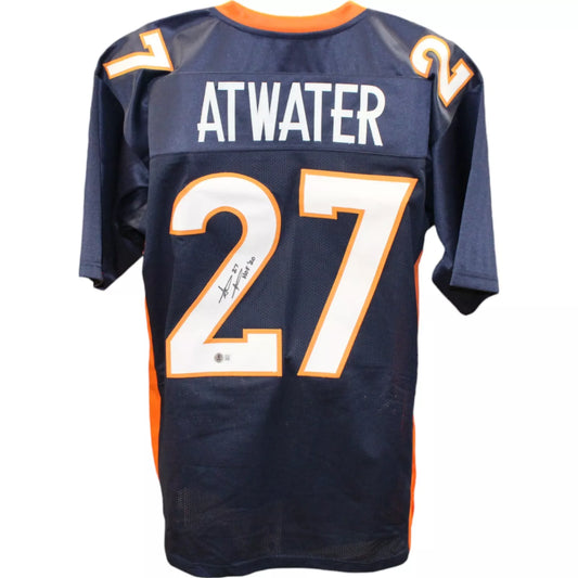 Steve Atwater Autographed/Signed Pro Style Blue XL Jersey HOF Beckett