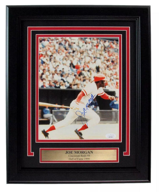 Joe Morgan HOF Signed/Autographed 8x10 Photo Cincinnati Reds Framed JSA