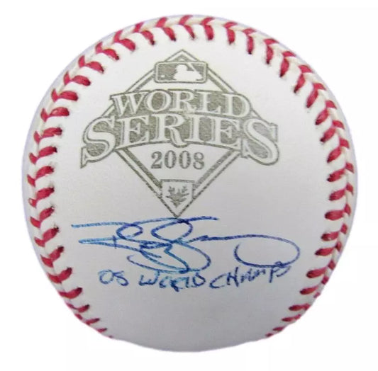 Rudy Seanez Signed/Inscribed 2008 World Series Baseball Phillies JSA COA