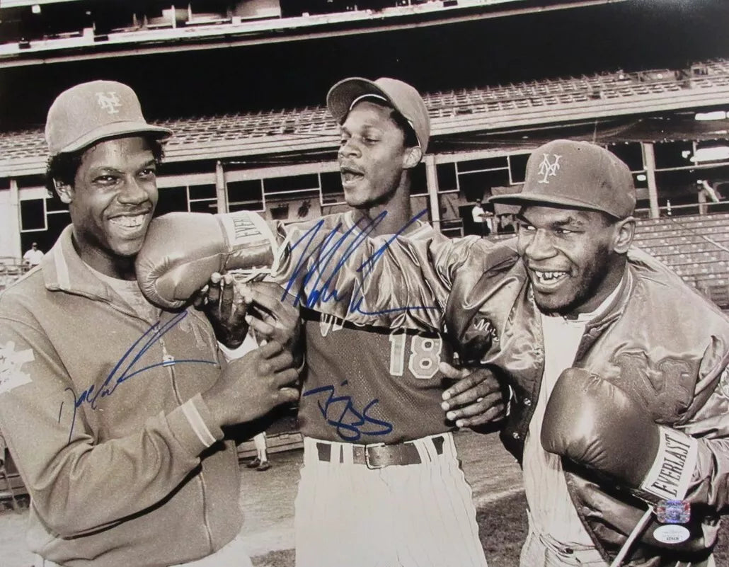 Mike Tyson/Strawberry/Gooden Multi-signed/Autographed 16x20 B/W Photo JSA