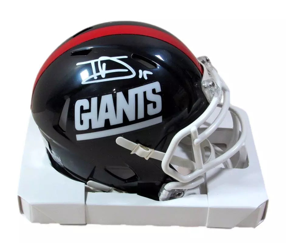 Tommy DeVito Autographed/signed 81-99 Throwback Mini Helmet Giants Beckett COA