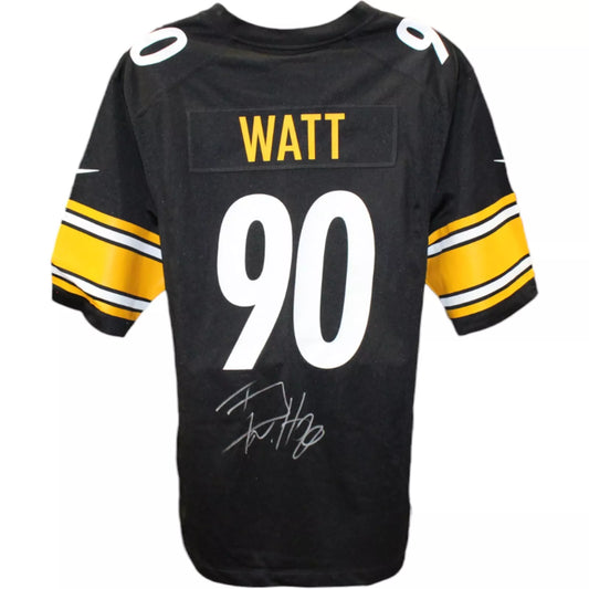 TJ Watt Autographed Pittsburgh Steelers Black Nike Game XL Jersey Beckett