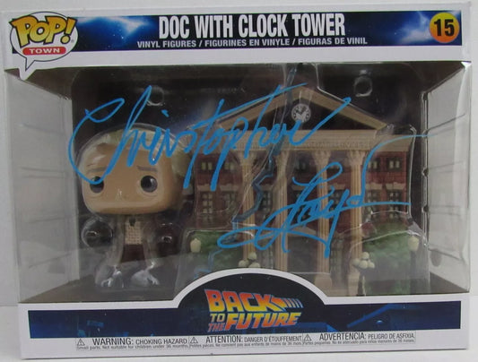 Christopher Lloyd Autographed Funko Pop #15 Doc With Clock Tower JSA