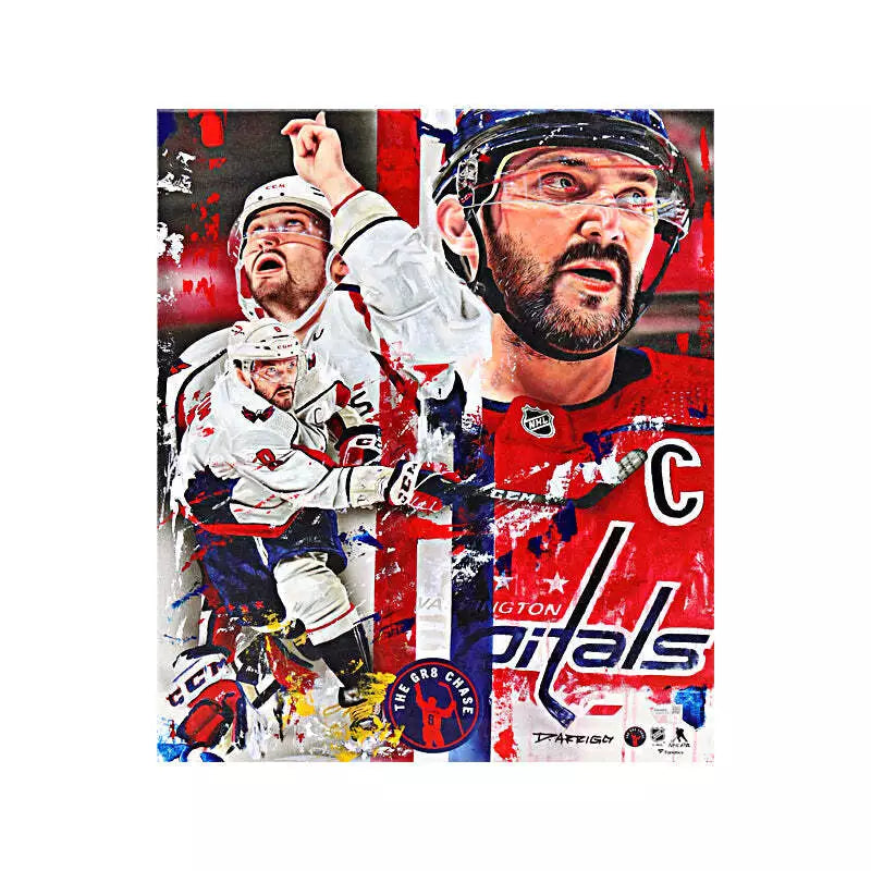 Alexander Ovechkin Capitals Artist Autographed Signed 16x20 Canvas