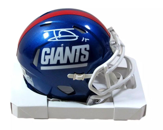 Tommy DeVito Autographed/signed Color Rush Mini Helmet Giants Beckett COA