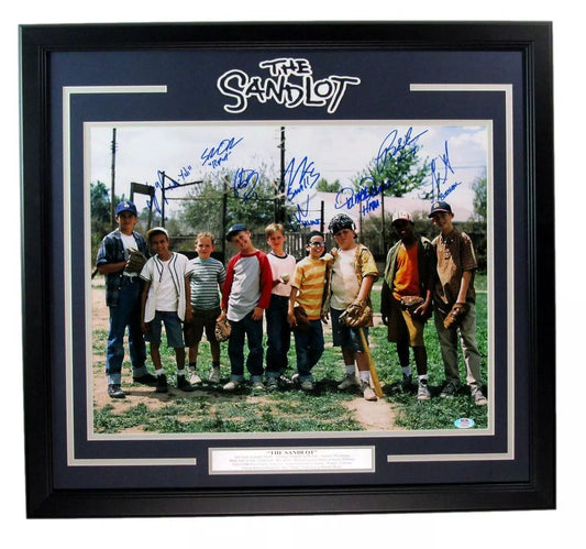 "The Sandlot" Autographed by 8 Cast Members 16x20 Photo Framed PSA