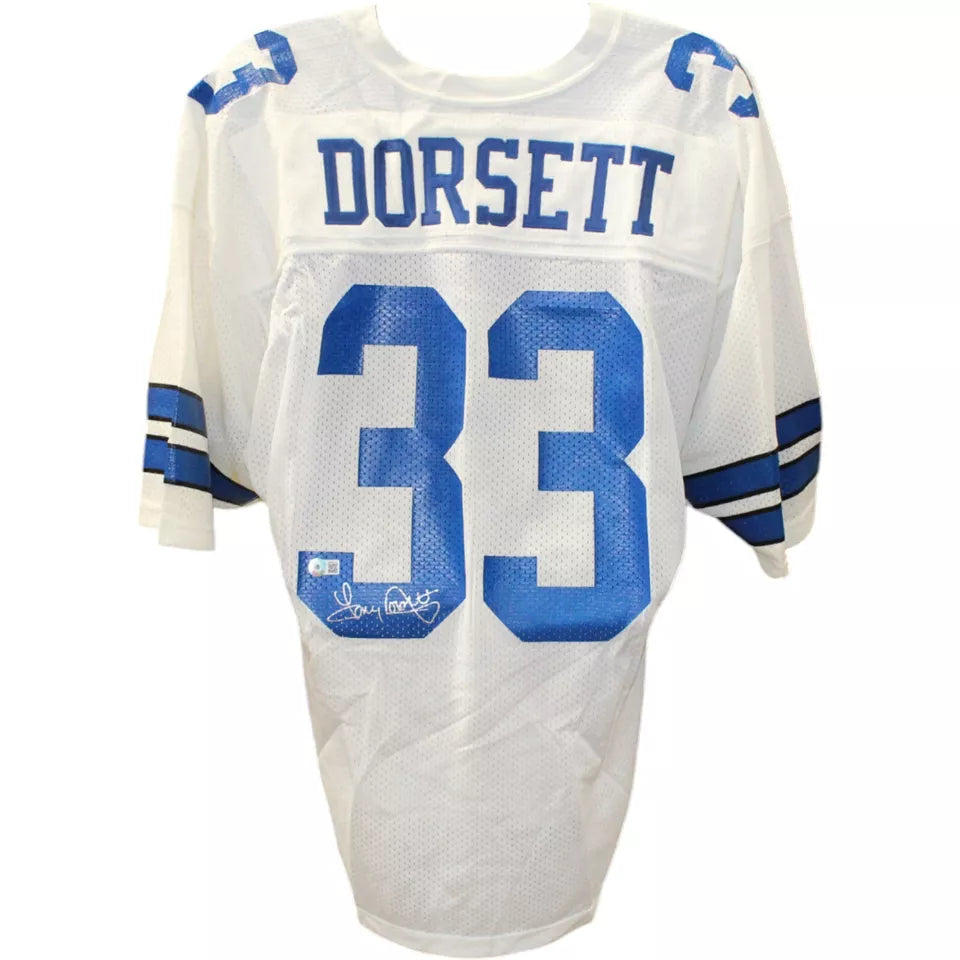 Tony Dorsett Signed Dallas Cowboys Russell White 48 Jersey Beckett