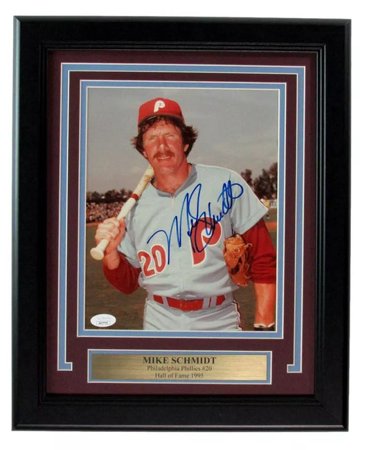 Mike Schmidt HOF Signed/Auto 8x10 Photo Philadelphia Phillies Framed JSA