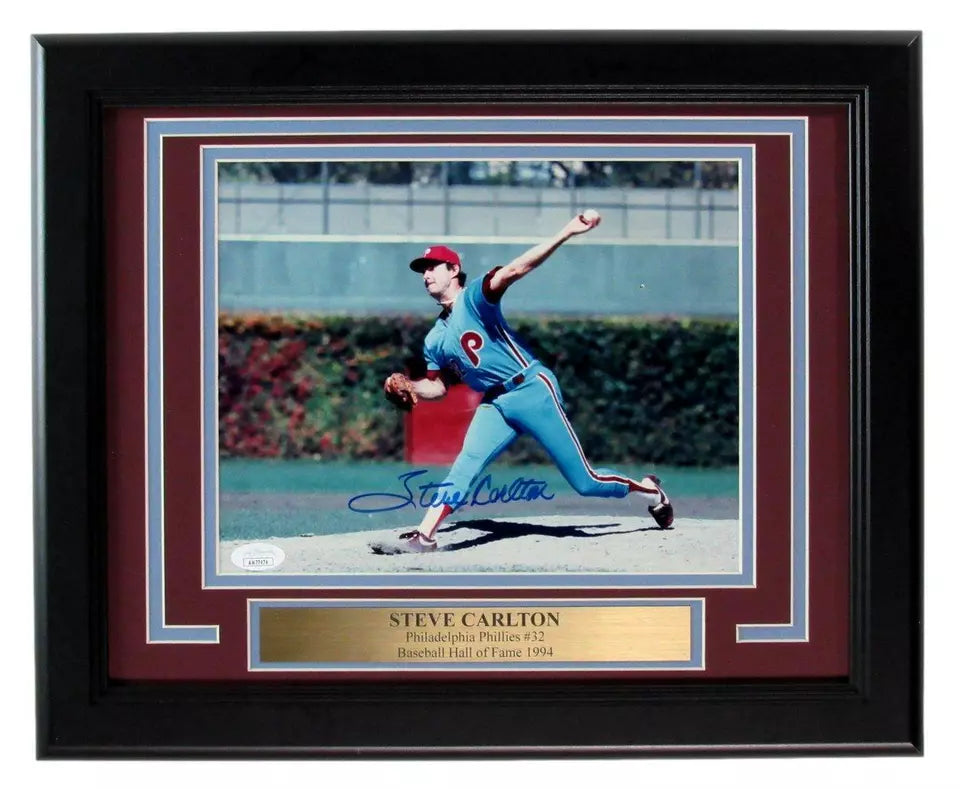 Steve Carlton HOF Signed/Auto 8x10 Photo Philadelphia Phillies Framed JSA