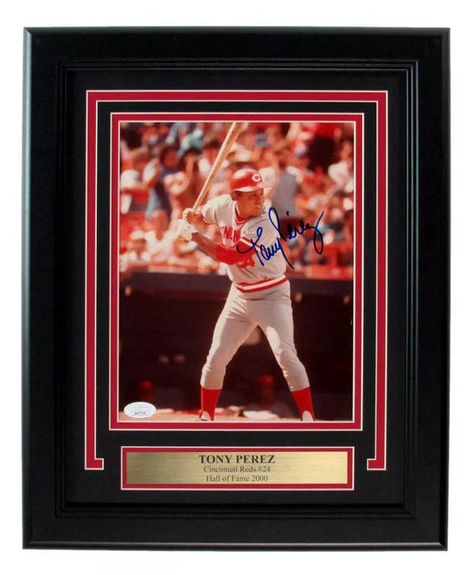 Tony Perez HOF Signed/Autographed 8x10 Photo Cincinnati Reds Framed JSA